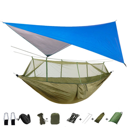 Outdoor Parachute Cloth Hammock Couble with Mosquito Net Light