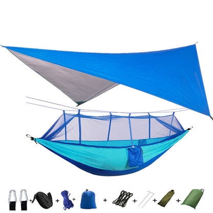 Outdoor Parachute Cloth Hammock Couble with Mosquito Net Light