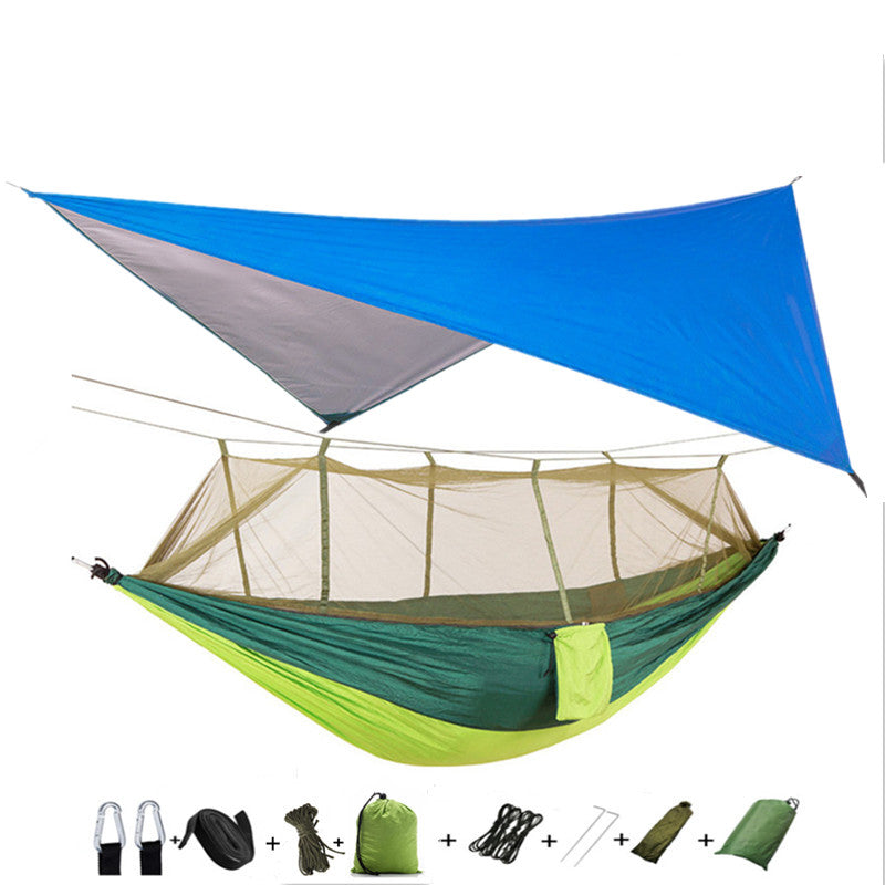 Outdoor Parachute Cloth Hammock Couble with Mosquito Net Light