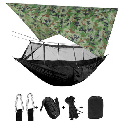 Outdoor Parachute Cloth Hammock Couble with Mosquito Net Light