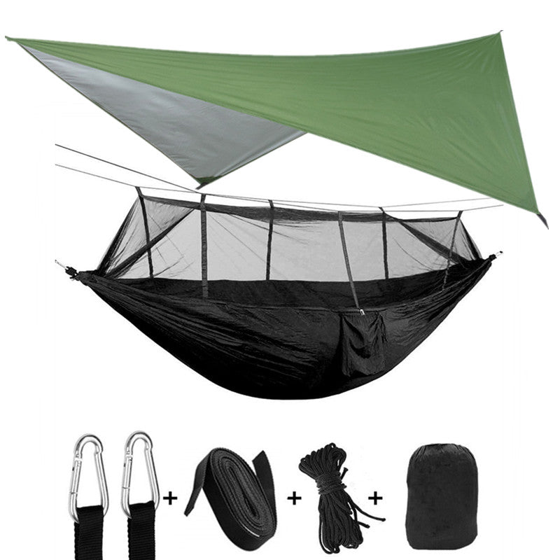 Outdoor Parachute Cloth Hammock Couble with Mosquito Net Light