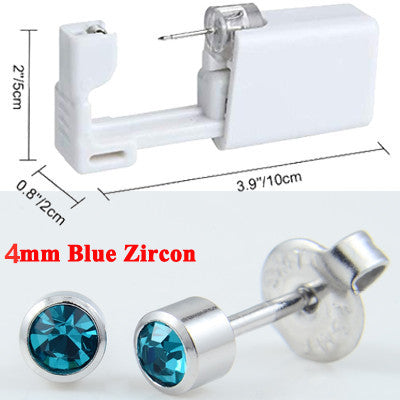 Second Generation Ear Piercing Tool Ear Nail Gun Painless Ear Piercing Beauty dealsniper-net Blue 4mm