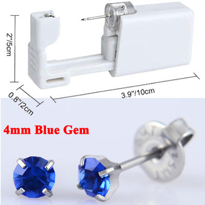 Second Generation Ear Piercing Tool Ear Nail Gun Painless Ear Piercing Beauty dealsniper-net Dark Blue 4mm