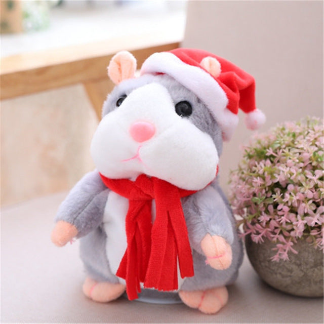 Cute Little Hamster That Can Talk And Change Voice Kids dealsniper-net Grey Red scarf