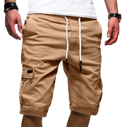 Men Casual Jogger Sports Cargo Shorts Military Combat Workout Men dealsniper-net Khaki 2XL