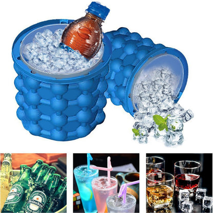 Silicone Ice Maker Quick Cold Ice Bucket Ice Cube Storage Silicone Bucket Kitchen dealsniper-net