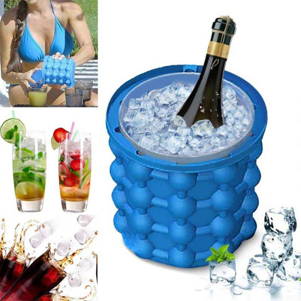 Silicone Ice Maker Quick Cold Ice Bucket Ice Cube Storage Silicone Bucket Kitchen dealsniper-net