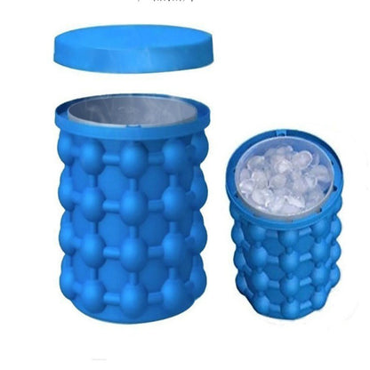 Silicone Ice Maker Quick Cold Ice Bucket Ice Cube Storage Silicone Bucket Kitchen dealsniper-net Blue 13.5x14.5