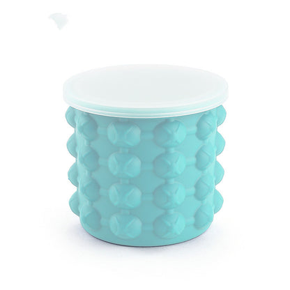 Silicone Ice Maker Quick Cold Ice Bucket Ice Cube Storage Silicone Bucket Kitchen dealsniper-net Light Blue 115X105MM