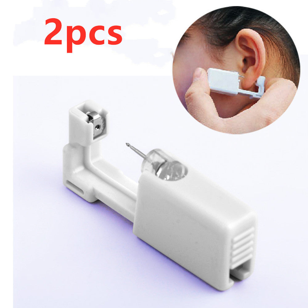 Second Generation Ear Piercing Tool Ear Nail Gun Painless Ear Piercing Beauty dealsniper-net White2pcs