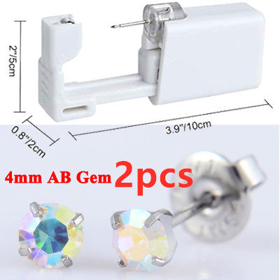 Second Generation Ear Piercing Tool Ear Nail Gun Painless Ear Piercing Beauty dealsniper-net AB 4mm2pcs