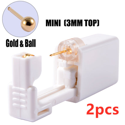 Second Generation Ear Piercing Tool Ear Nail Gun Painless Ear Piercing Beauty dealsniper-net Gold 3mm2pcs