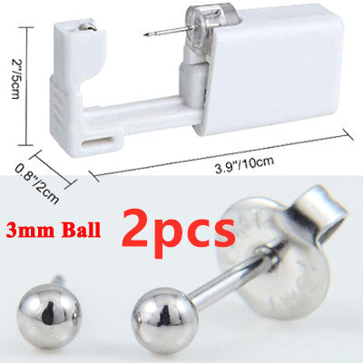 Second Generation Ear Piercing Tool Ear Nail Gun Painless Ear Piercing Beauty dealsniper-net Ball 3mm2pcs