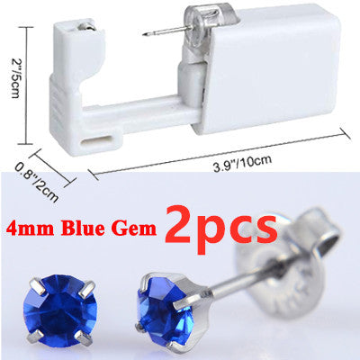 Second Generation Ear Piercing Tool Ear Nail Gun Painless Ear Piercing Beauty dealsniper-net Dark Blue 4mm2pcs