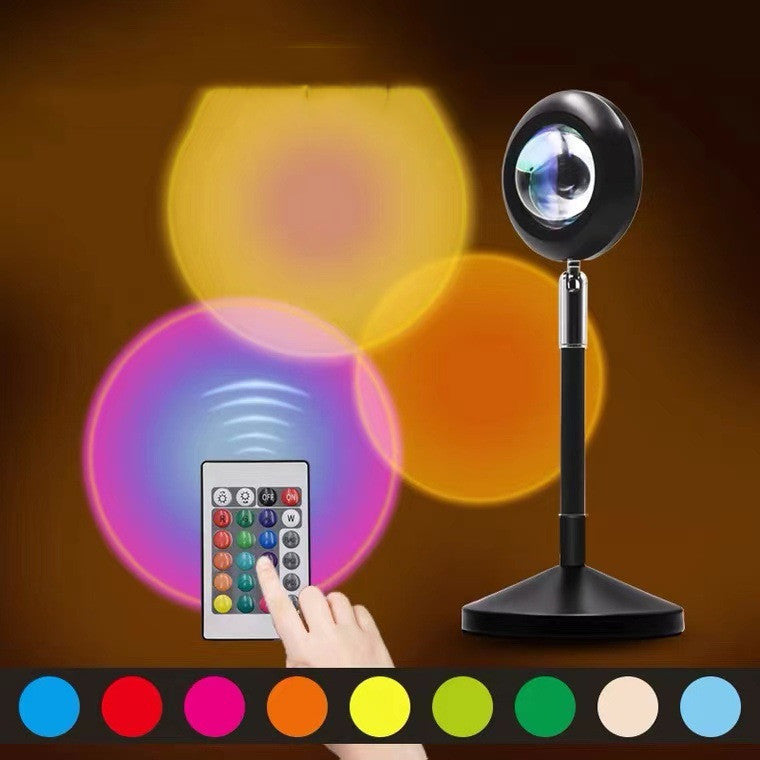 Upgrade Rainbow Sunset Projector Lamp Atmosphere Light Home House DealSniper.net