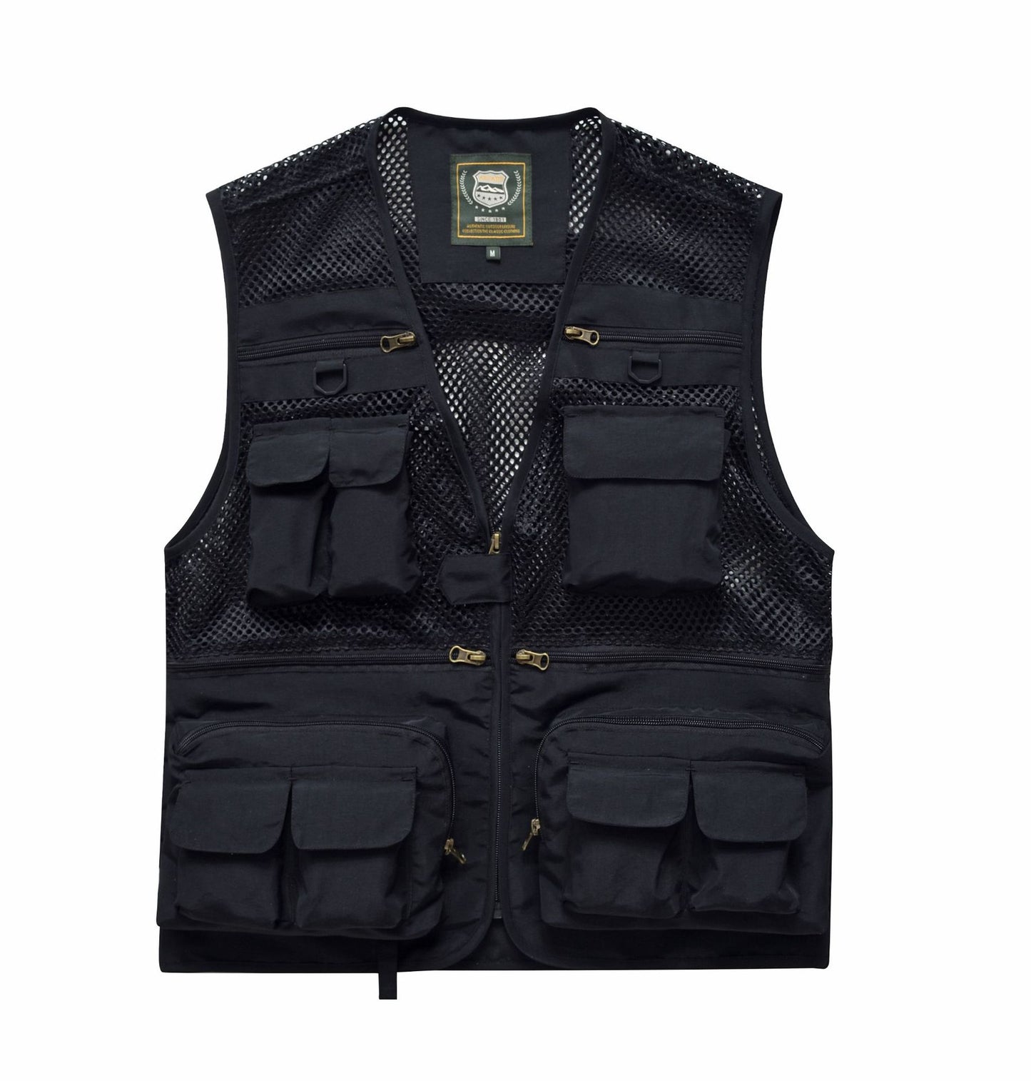 Summer Men's Outdoor Fishing Mesh Vest Jackets Travel Photography Waistcoats Man Jungle Tactical Quick Dry Multi Pockets Jacket Men dealsniper-net Black 2XL