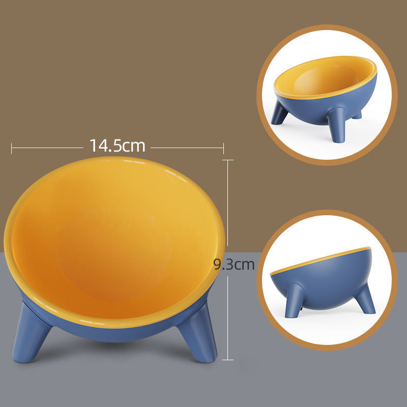 Cat Dog Bowl With Stand Pet Feeding Food Bowls Pets Gym From House Rock Yellow