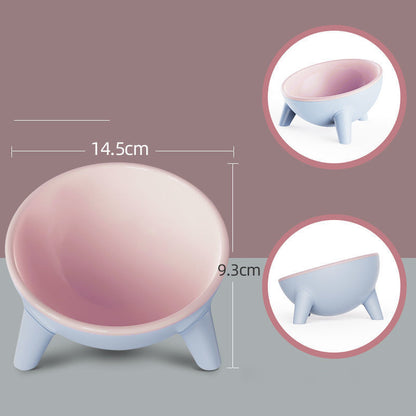 Cat Dog Bowl With Stand Pet Feeding Food Bowls Pets Gym From House Pink