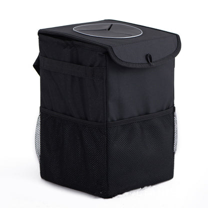 Foldable Storage Box For Car Trash Can With Lid