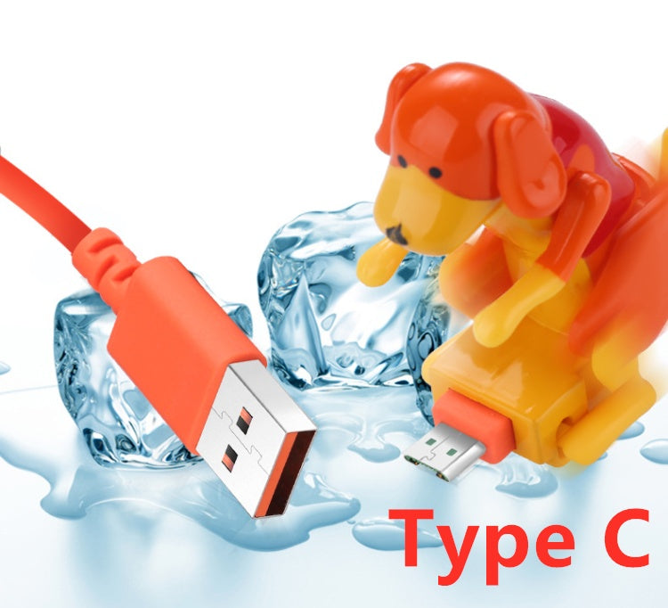 Rogue Dog Data Cable Sport Dog Mobile Phone Charging Cable Gadgets Gym From House Orange Type C
