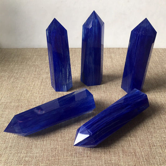 Blue Smelted Stone Crystal Column Ornaments Rough Polished Crystal Column Ornaments Crystal Crafts Deals DealSniper.net Blue crystal 4cm 5cm