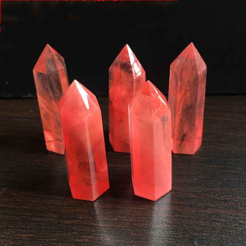 Blue Smelted Stone Crystal Column Ornaments Rough Polished Crystal Column Ornaments Crystal Crafts Deals DealSniper.net