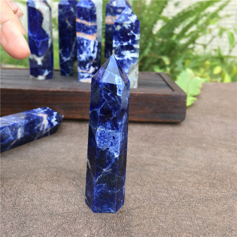 Blue Smelted Stone Crystal Column Ornaments Rough Polished Crystal Column Ornaments Crystal Crafts Deals DealSniper.net