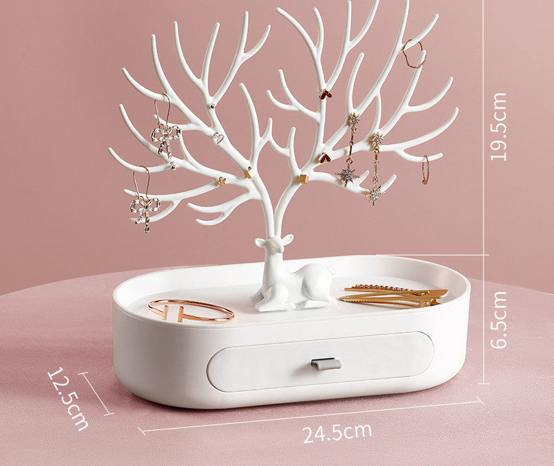 Fawn Creative Jewelry Frame Antler Tree Shape Home Decor dealsniper-net White Pure color suit