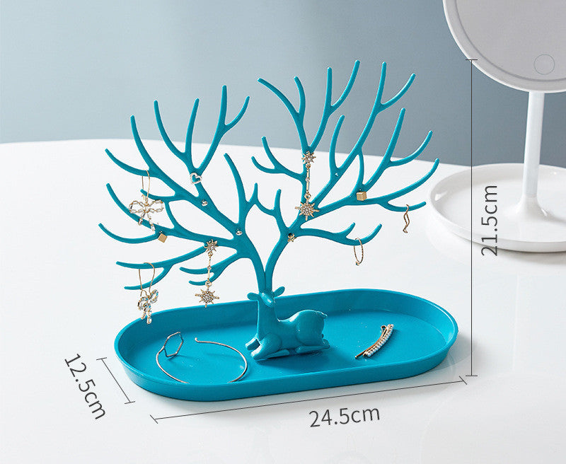 Fawn Creative Jewelry Frame Antler Tree Shape Home Decor dealsniper-net Blue Basics