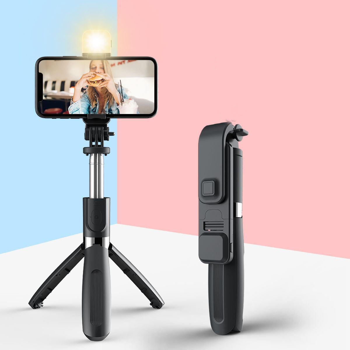 Compatible with Apple, 3 In1 Bluetooth Wireless Selfie Stick Gadgets dealsniper-net Black USB