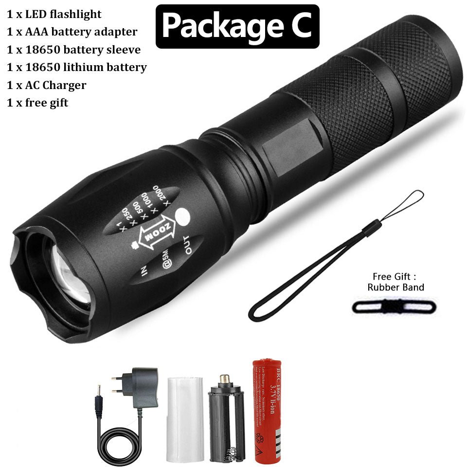 Strong Light Flashlight Special Forces Rechargeable Camping Flashlight Outdoor dealsniper-net