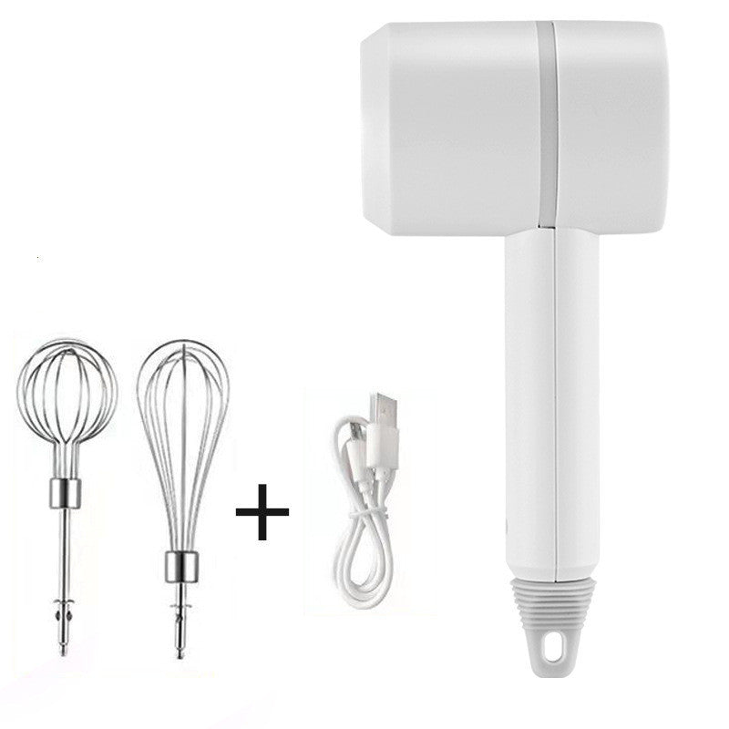 New Rechargeable Wireless Egg Beater Electric Baking Tool Kitchen dealsniper-net White USB