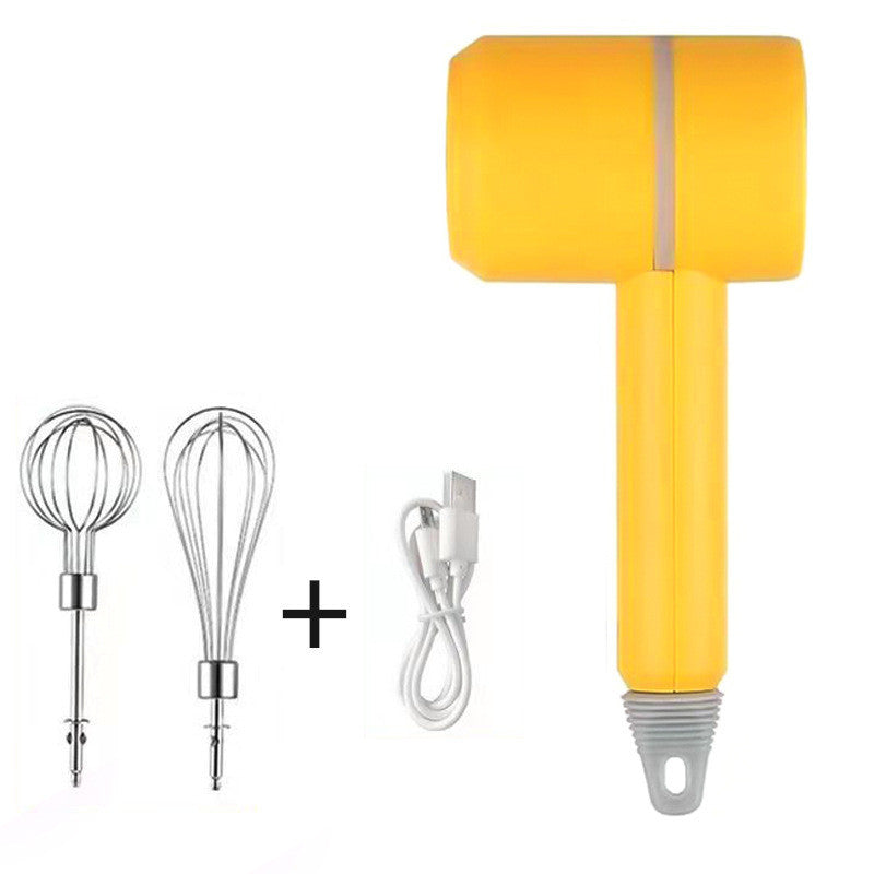 New Rechargeable Wireless Egg Beater Electric Baking Tool Kitchen dealsniper-net Yellow USB