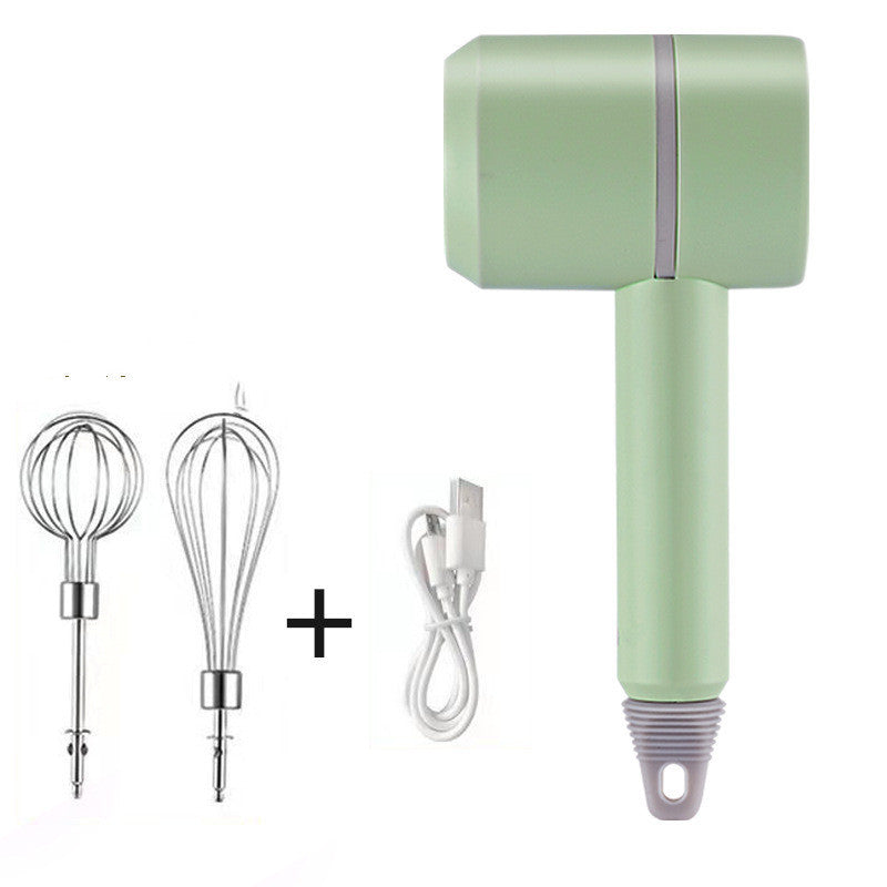 New Rechargeable Wireless Egg Beater Electric Baking Tool Kitchen dealsniper-net Green USB