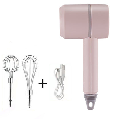 New Rechargeable Wireless Egg Beater Electric Baking Tool Kitchen dealsniper-net Pink USB