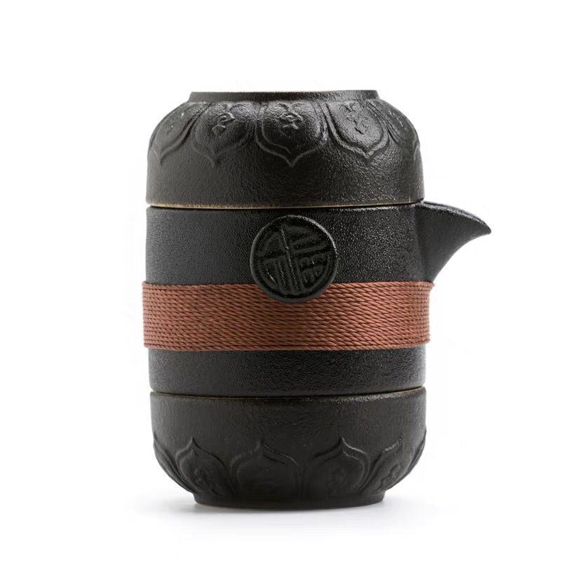 Portable Office Travel Ceramic Flower Tea Filter Tea Kettle Kitchen DealSniper.net Black