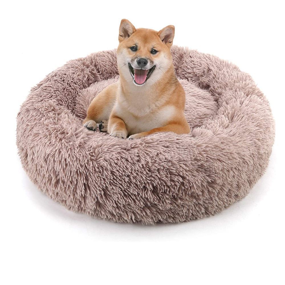 Doghouse plush round pets keep warm in autumn and winter Pets dealsniper-net Brown 2XL