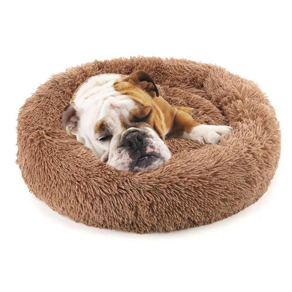 Doghouse plush round pets keep warm in autumn and winter Pets dealsniper-net Coffee color 2XL