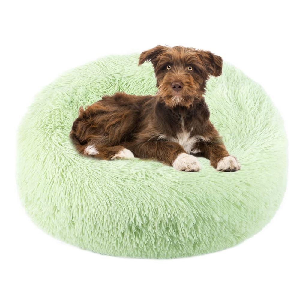 Doghouse plush round pets keep warm in autumn and winter Pets dealsniper-net Avocado Green 2XL