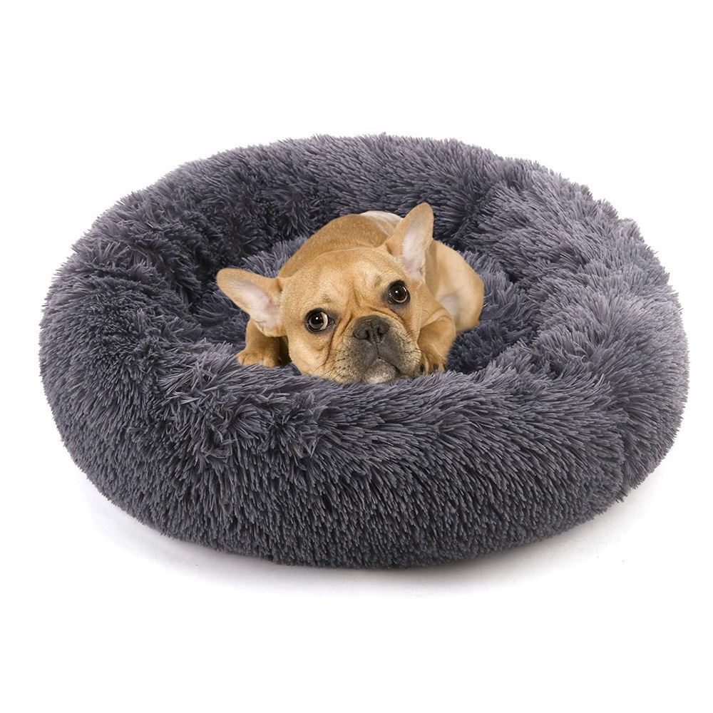 Doghouse plush round pets keep warm in autumn and winter Pets dealsniper-net Dark gray 2XL