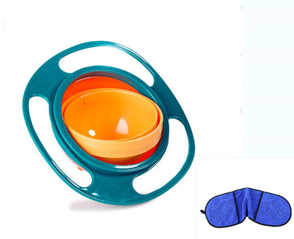 360 Rotate Universal Spill-proof Bowl Dishes kids toys DealSniper.net Green With towel set