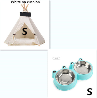 cat kennel wooden pet nest Pets Gym From House White no cushion Set1