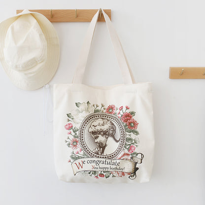 Retro Literary Canvas Bag Womens Shoulder Bag Fashion Cotton Letter Women dealsniper-net B