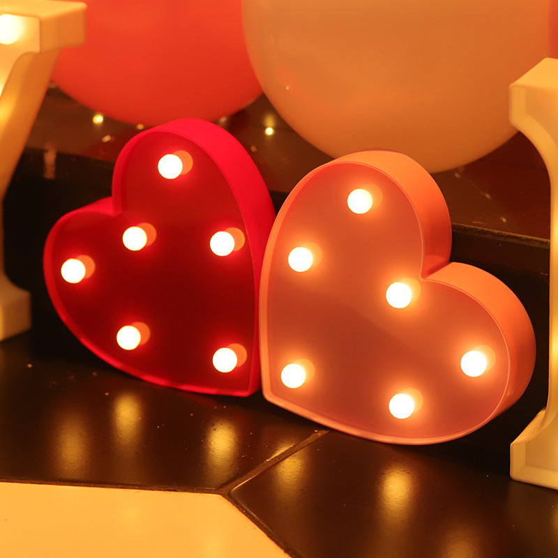 Luminous LED Letter Number Night Light English Alphabet Number Home Decor DealSniper.net Always lit Heart shaped red