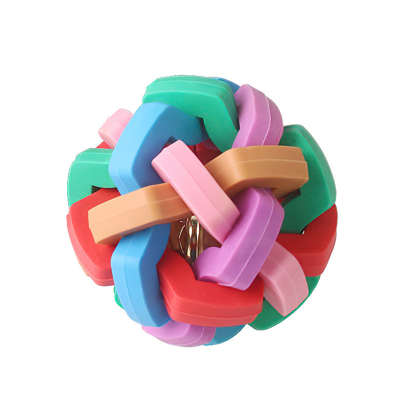 Pet Bite Resistant Colorful Sounding Bell Ball Toy Pets dealsniper-net Colorful L