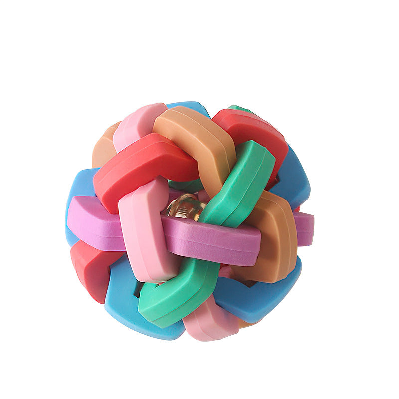 Pet Bite Resistant Colorful Sounding Bell Ball Toy Pets dealsniper-net Colorful M