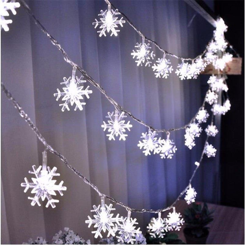 Snowflake String Light Garlands Ornaments Christmas Tree Decorations Outdoor dealsniper-net White 1.5m