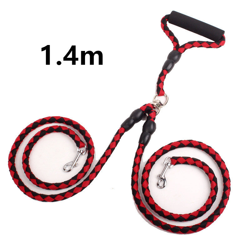 Double-Ended Traction Rope For Walking The Dog Hand-Double-Ended Pets Gym From House Red1.4m
