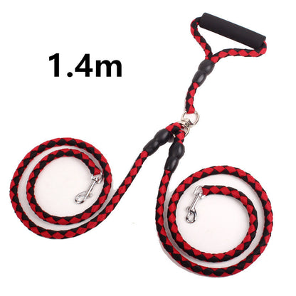 Double-Ended Traction Rope For Walking The Dog Hand-Double-Ended Pets Gym From House Red1.4m