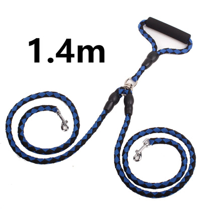 Double-Ended Traction Rope For Walking The Dog Hand-Double-Ended Pets Gym From House Blue1.4m